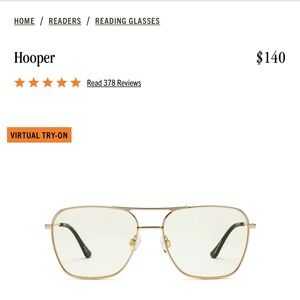Caddis: Hooper Gold Reading Glasses Lens Power 2.00